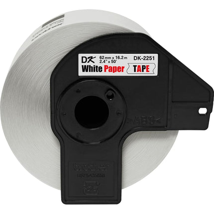 Brother Genuine DK-2251 Continuous Length Replacement Labels, Black/Red Label on White Paper Tape, Engineered with Excellence, 2.4” x 50 feet, 1 Roll per Box