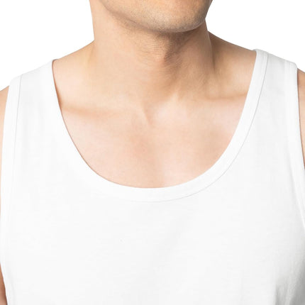Fruit of the Loom Camisetas sin mangas de algodón EverSoft para hombre, con absorción de humedad y control de olores, estilo camiseta sin mangas, paquete de 2, blanco hielo, grande