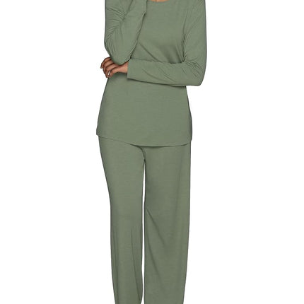 Vanity Fair womens Beyond Comfort Modal Pajama Set (Short & Long Sleeve), Long Sleeve - Ghost Navy Heather, XXL