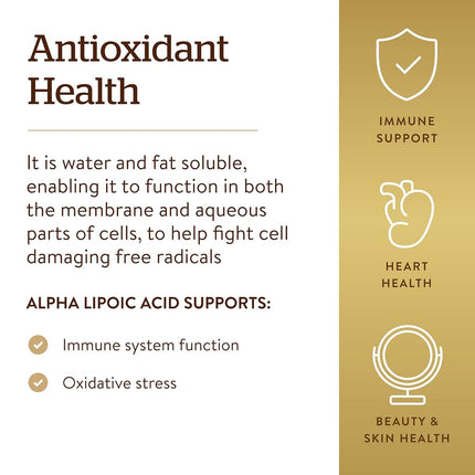 Solgar - Alpha Lipoic Acid 200 mg. - 50 Vegetarian Capsules