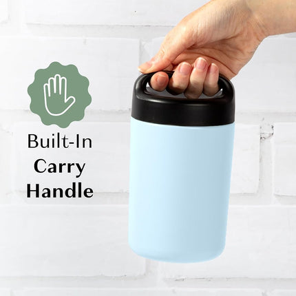 Goodful Vacuum Sealed Insulated Food Jar with Handle Lid, Stainless Steel Thermos, Lunch Container, 16 Oz, Sky Blue