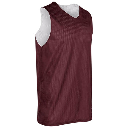 CHAMPRO Polyester Reversible Basketball Jersey, Youth Small, Maroon, White