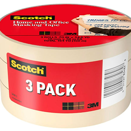 Scotch(R Home and Office Masking Tape 3436-3, 3/4-inch x 54.6 Yards