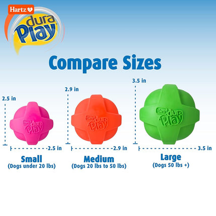 Hartz Dura Play Bacon Scented Squeak Ball Dog Toy for Small Breeds, 3 Pack