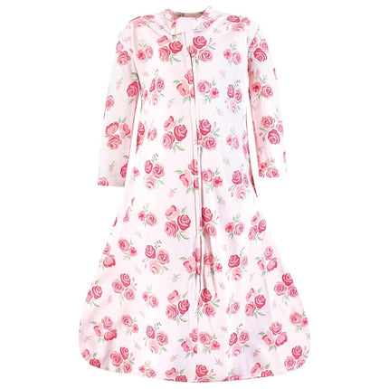 Hudson Baby Unisex Baby Long Sleeve Cotton Jersey Sleeping Bag, Sack, Blanket, Blush Rose, 6-12 Months