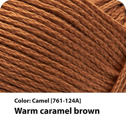 Lion Brand Yarn 761-124 24/7 Cotton Yarn, Camel