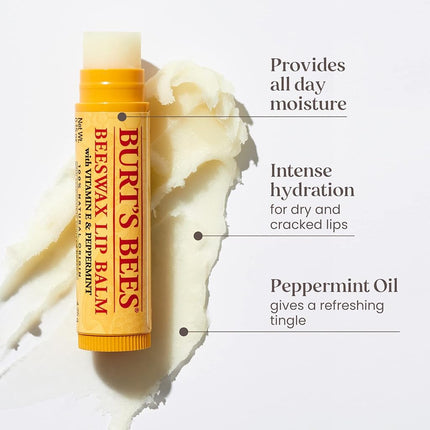 Burt's Bees Lip Balm Gift Set, Beeswax, Strawberry, Tropical Pineapple, Dragonfruit Lemon, In Full Bloom, 4x4.25g