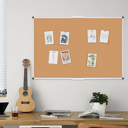 VIZ-PRO Large Cork Bulletin Board, 180 X 120 cm, Foldable