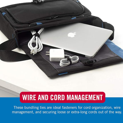 VELCRO Brand ONE WRAP Thin Ties | Strong & Reusable | Perfect for Fastening Wires & Organizing Cords | Black, 8 x 1/2-Inch | 100 Count