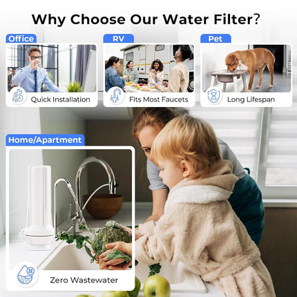 iSpring Counter-top Drinking Water Filter, Filter Cartridge Included