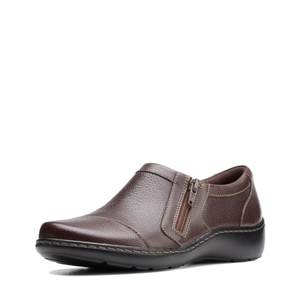Clarks Women's Cora Giny Loafer, Dark Brown Tumble