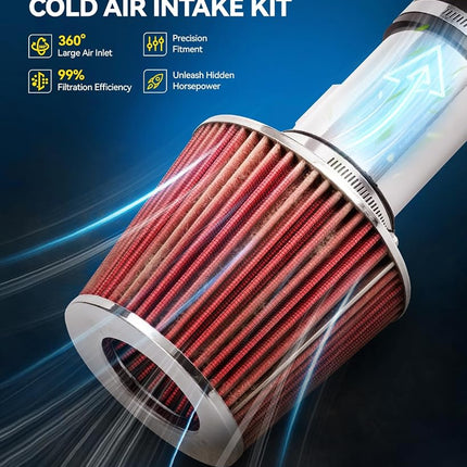 PHILTOP 3.5" Cold Air Intake Kit Fit for 2008-2012 Mercedes-Benz C350