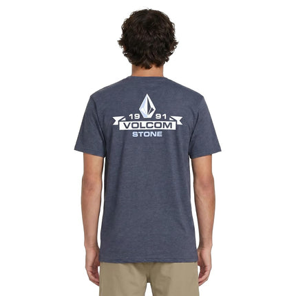 Volcom Men's Blaquedout Ss Tee T-Shirt, Navy Heather, Large