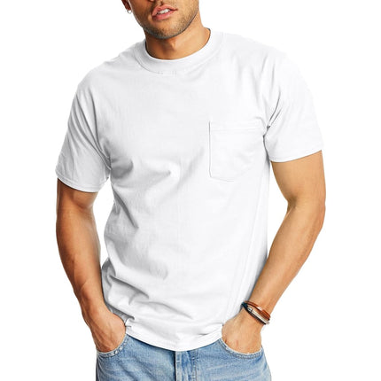 Hanes Mens Short Sleeve Beefy-t with Pocket Short 