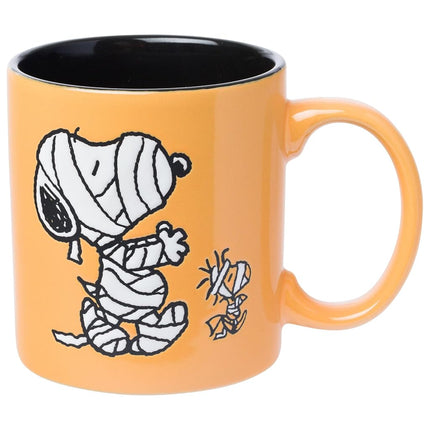 Taza de cerámica Silver Buffalo Peanuts Snoopy Woodstock Momia con diseño de cera de 20 oz