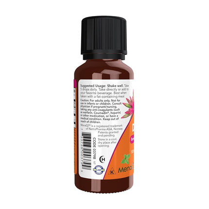 NOW Supplements, Liquid D-3 & MK-7 with 2,500 IU Vitamin D-3 & 100 mcg Vitamin K-2 per 5 drops, 1-Ounce