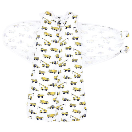 Saco de dormir convertible Hudson Baby unisex para bebés, con estampado de construcción, 0-3 meses