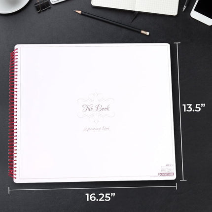 Notebook Planner, 8 Column Appointment Book – Large 16.25" x 13.5" Undated 2024 Planner, Daily & Hourly Planner in 15 Minute Increments – Spiral Notebook Organizer for Scheduling Appointments (8
