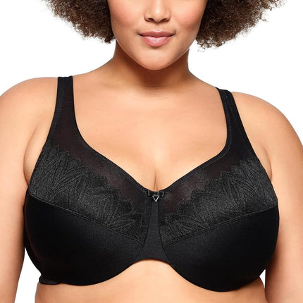Glamorise Wonderwire Minimizer Underwire Bra 9003 (Women's & Women's Plus) Black