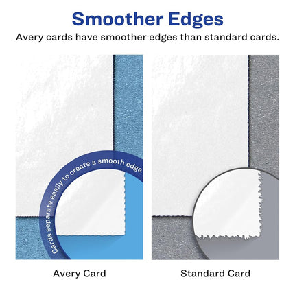 Avery Printable Rectangle Invitation Cards, 5.5" x 8.5", Glossy White Cardstock, Laser/Inkjet Cards, 50 Total