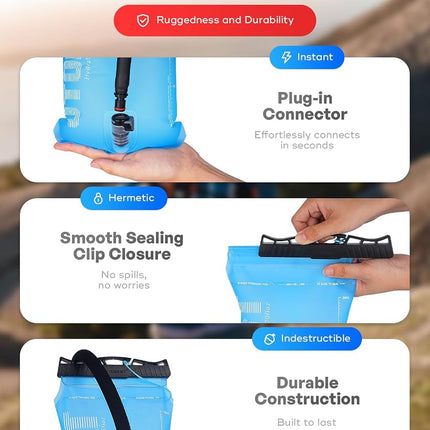 UTOBEST Water Bladder 1.5L Blue Hydration Bladder for Hiking Backpack