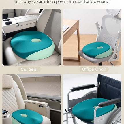 FLORICH Seat Cushion, Memory Foam Cushion for Office Chair, Ergonomic Office Seat Chair Cushion for Relieving Sciatica, Soft & Breathable Car Seat Cushion - Green