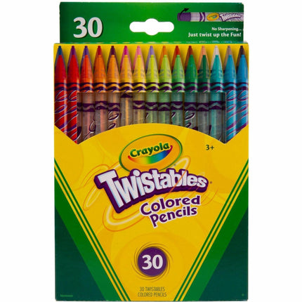 Crayola Twistables Colored Pencils, Always Sharp, Art Tools for Kids, 30 Count