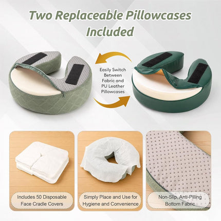 Massage Headrest for Bed, Adjustable Massage Face Cradle at Home, Portable Massage Table Kit for Sleeping Mattress, Face Down Pillow After Eye Surgery