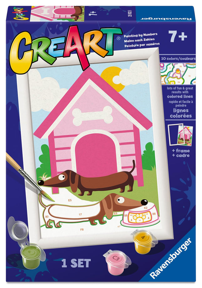 Ravensburger - Dachshund CreArt Paint by Numbers Kit | Fun & Easy DIY Art for Kids Age 7+ | Creative Gift Idea for Birthdays & Holidays