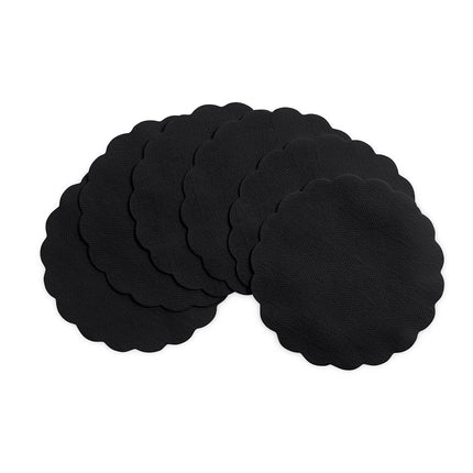 Disposable Linen-Feel Black Coasters for Drinks, 3.5 Inch Round Paper Coasters for Bar, Cocktail, Beverage, Wine Or Event, 500 Pack Bulk