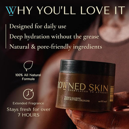 Crowned Skin Reign Body Butter Cologne for Men | Fresh & Nautical | As Seen On Shark Tank | Scented with Pink Pepper & Bergamot | Infused with Natural Shea & Mango Butters | All-Day Fragrance | 4.4oz