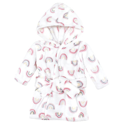 Hudson Baby Peignoir Unisexe Bébé en Peluche avec Visage d'Animal, Arc-en-ciel Moderne, 0-9 Mois