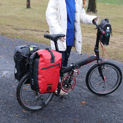 Rhinowalk Bike Bag Waterproof Bike Pannier Bag 27L,(for Bicycle Cargo Rack Saddle Bag Shoulder Bag Laptop Pannier Rack Bicycle Bag Professional Cycling Accessories)-Red