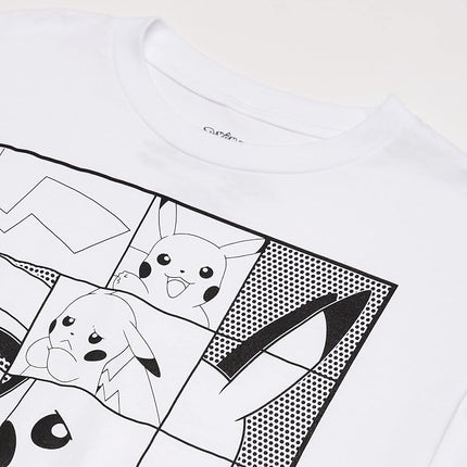 Pokémon Unisex's Pikachu Japanese Puzzle Power T-Shirt, White, 2X