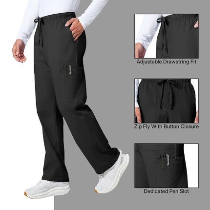 Cherokee Workwear Professionals WW190 Men's Tapered Leg Drawstring Cargo Scrub Pant