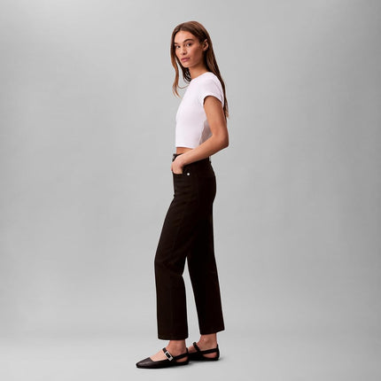 Calvin Klein Women's High Rise Straight Fit Jeans, True Black, 28W x 27L