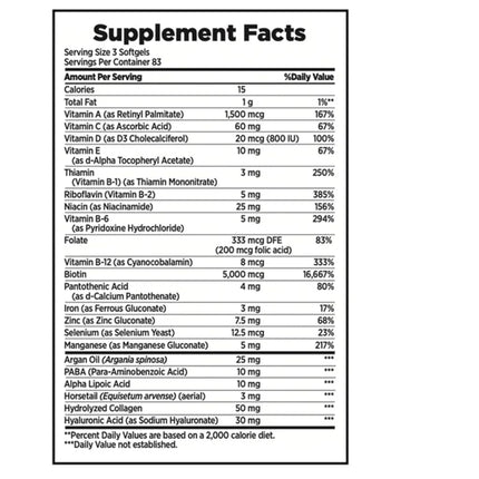 Nature's Bounty Hair Skin and Nails 5000 mcg of Biotin - 250 Coated Tablets Extra Strength