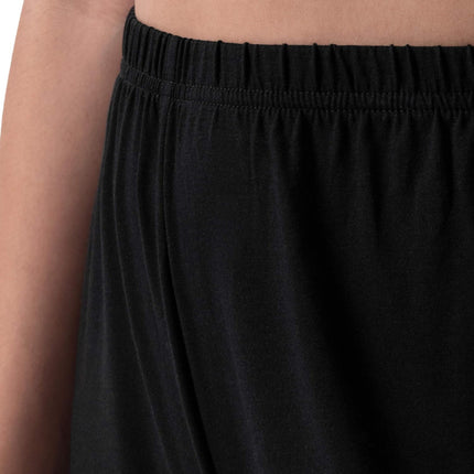 Fruit of the Loom Women's Sleeve Tee and Short 2 Piece Sleep Set, Black, Large