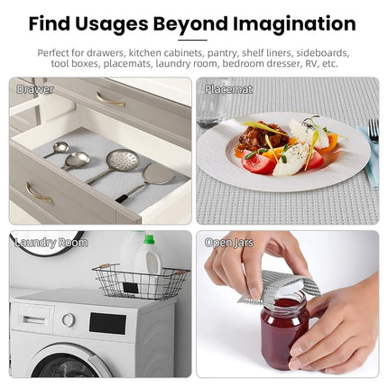 BAGAIL Non-Adhesive Shelf Liner, Thick Strong Grip Drawer Liners for Kitchen Cabinets, Heavy-Duty Easy Cut Cabinet Liners for Shelves, Pantry, Bathroom Cupboards - 45 * 600cm, LightGrey