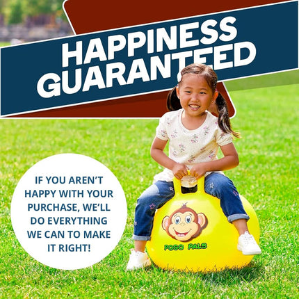 Flybar Hopper Ball for Kids, Inflatable Bouncy Ride-On Ball w/Handle for Indoor & Outdoor Active Play, Includes Pump, Jump Toy for Boys & Girls, Supports Up to 165 lbs, Ages 3+, 18-Inch, Small