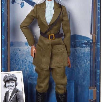 Barbie Inspiring Women Doll, Bessie Coleman Collectible Dressed in Aviator Suit with Helmet and Goggles