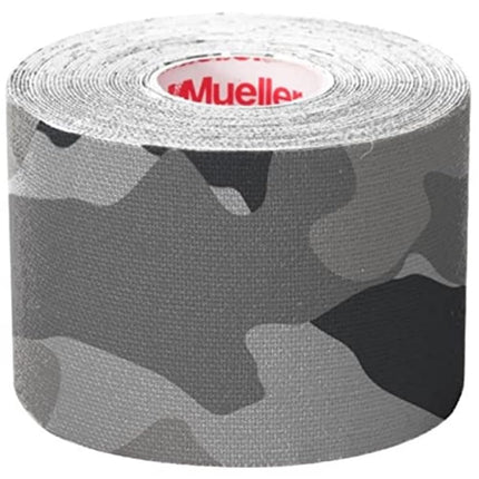 Mueller Kinesiology Tape 20 Pre-Cut I-Strip Roll, Gray Camo 20 count