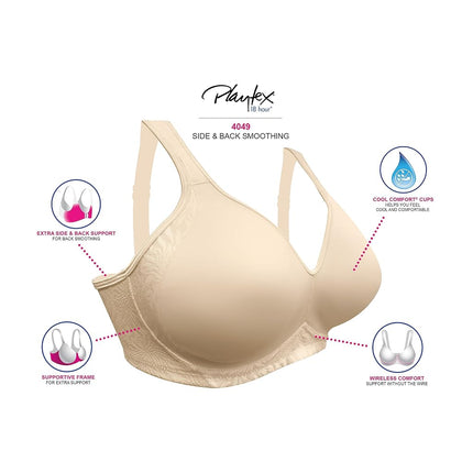 Playtex Women's 18 Hour Seamless Smoothing Full Coverage Bra US4049 - White - 46DD