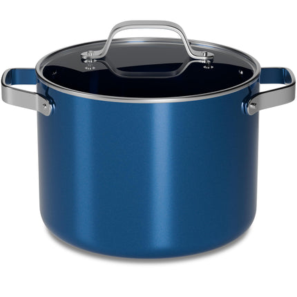 Blue 8.5 Quart Aluminum Stock Pot with Lid, Nonsti