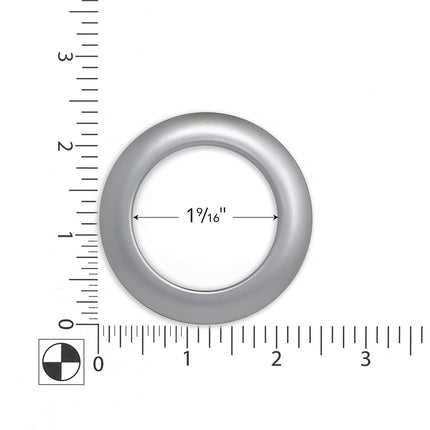 Dritz Curtain Grommets 1-9/16 inches Inner Diameter Plastic 8/Pkg-Brushed Silver, Man-Made-Material