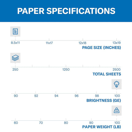 Hammermill Paper, Premium Color Copy Cover Cardstock 8.5 x 11 Paper, Letter Size, 100lb Paper, 100 Bright, 6 Packs / 1,500 Sheets (120024C) Heavy Paper, Card Stock White