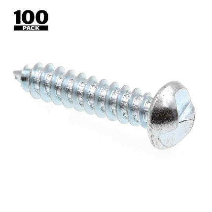Prime-Line 9027891 Sheet Metal Screw, One Way, 12 X 1 in, Zinc Plated Steel, Pack of 100