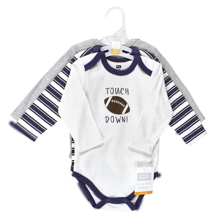 Hudson Baby Unisex Baby Cotton Bodysuits, Gray Football Buddy, 6-9 Months