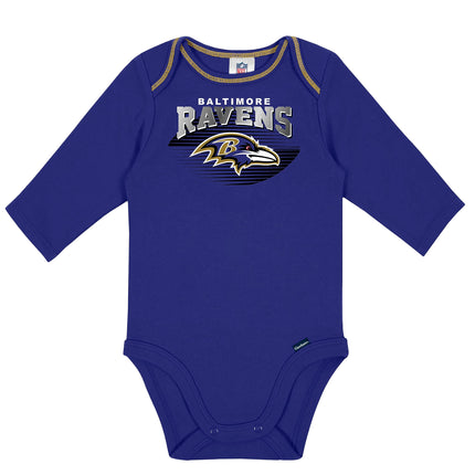 Gerber NFL Baby Boys' 2 Pack Long Sleeve Bodysuit, Team Color, 6-12 Months