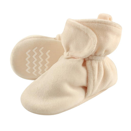 Hudson Baby Patucos Unisex de Terciopelo Acogedor para Bebés, Crema, 0-6 Meses